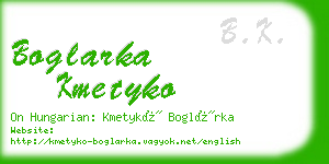 boglarka kmetyko business card